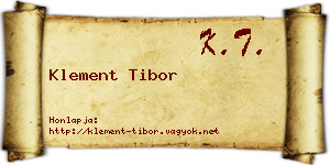 Klement Tibor névjegykártya